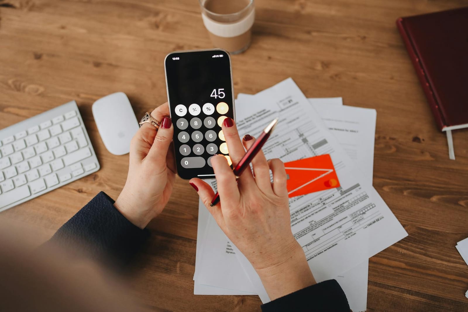 Person checking a finance app on a smartphone